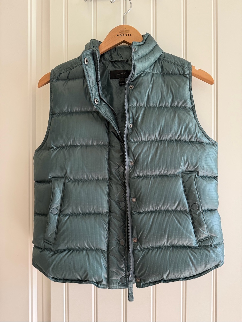 J. Crew Teal Quilted Puffer Vest